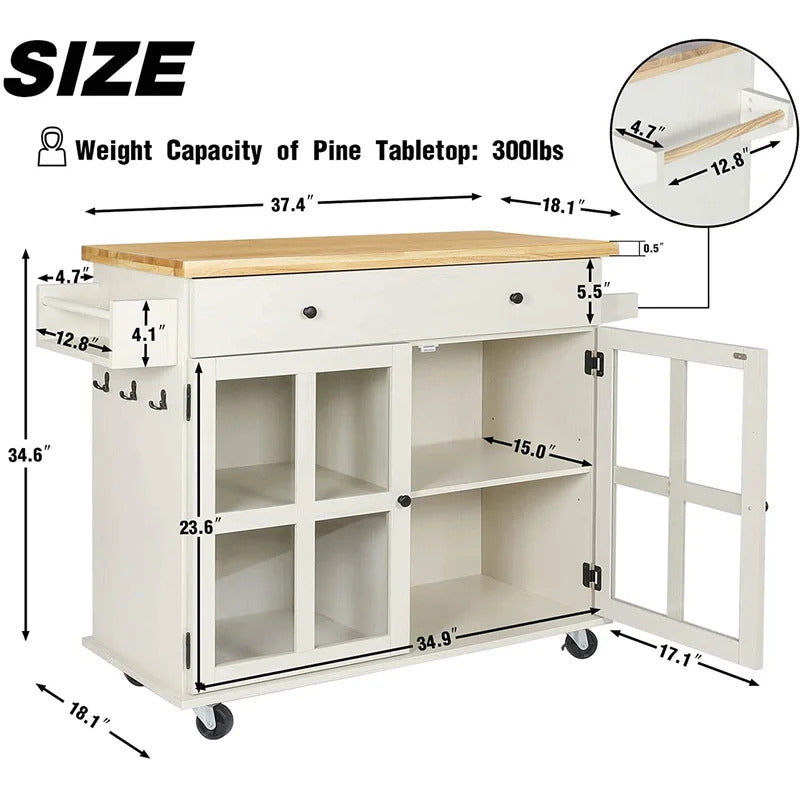 Kitchen Trolley: Large Storage Trolley Cart With Cabinet