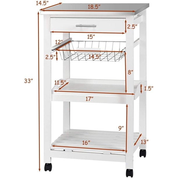 Kitchen Trolley Rolling Kitchen Trolley Storage Basket And Drawers Cart
