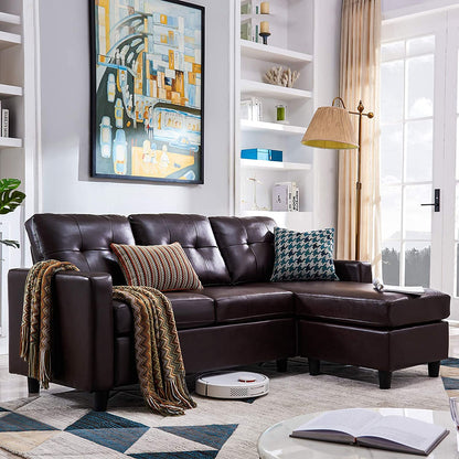 L Shape Sofa Set: Leatherette Sectional Sofa Couch
