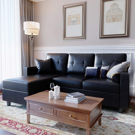 L Shape Sofa Set: Leatherette Sectional Sofa Couch