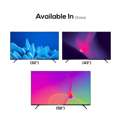 LED TV 80 cm (32 Inches) Frameless PG 32 FSVC(Black) (2022 Model) With Voice Command Remote