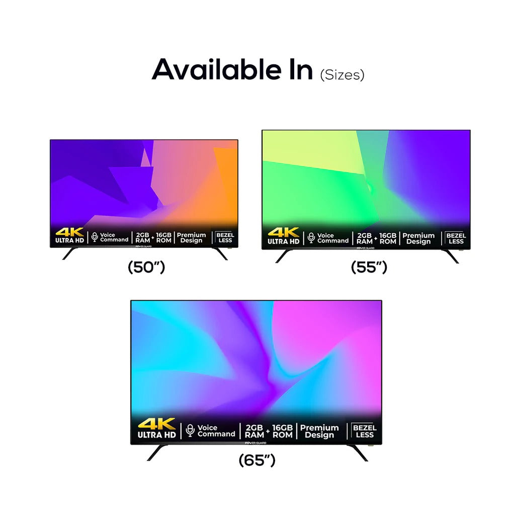 LED TV Power Guard 138 cm ( 55 Inch) Ultra HD (4K) Frameless LED Smart Android TV (PG 55 4K)
