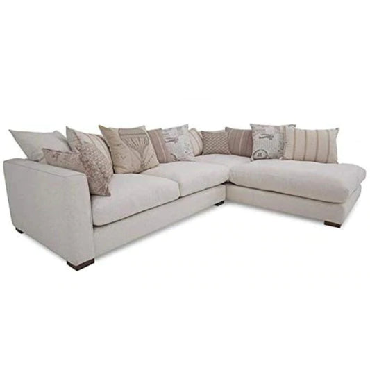 L Shape Sofa Set- 5 Seater Fabric Sofa Set (Off-White)