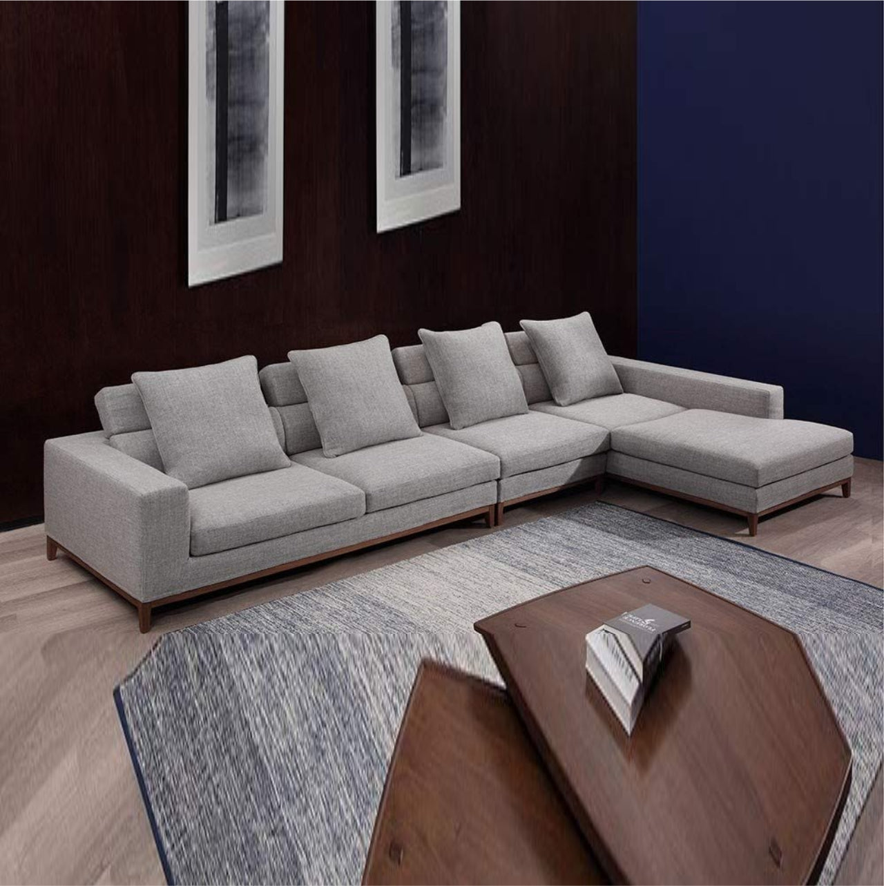 L Shape Sofa Set:- Extra Large Corner Fabric Sofa Set (Gray) – Gkw Retail
