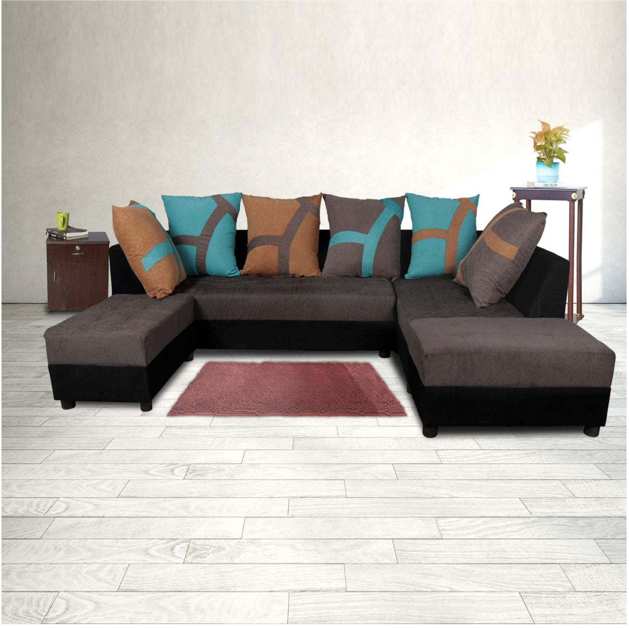 L Shape Sofa Set- Fabric Sectional Sofa Set