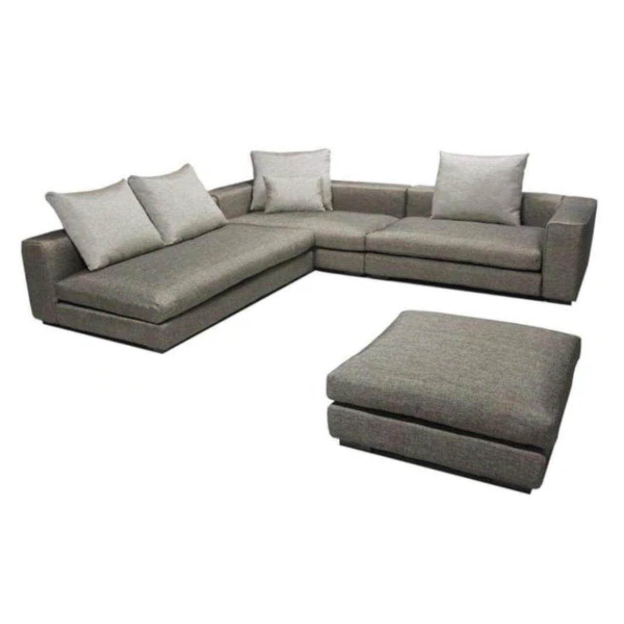 L Shape Sofa Set- Hardwood Corner Fabric Sectional Sofa, Standard Size, (Grey)