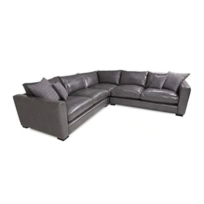L Shape Sofa Set- Small Corner Leatherette Sofa Set (Graphite)