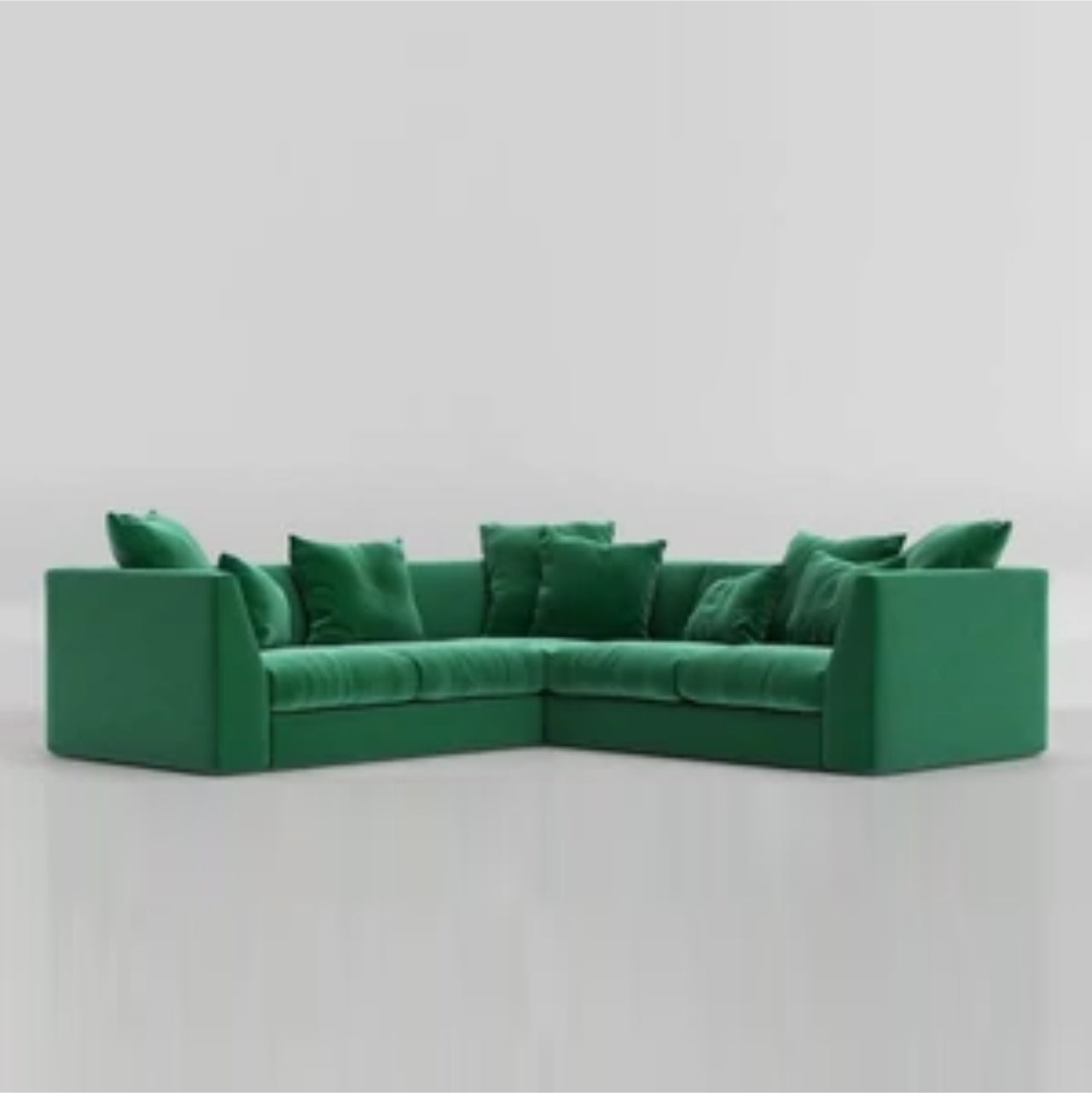 L Shape Sofa Set:- Ultra Corner Fabric Sofa Set, (Green)