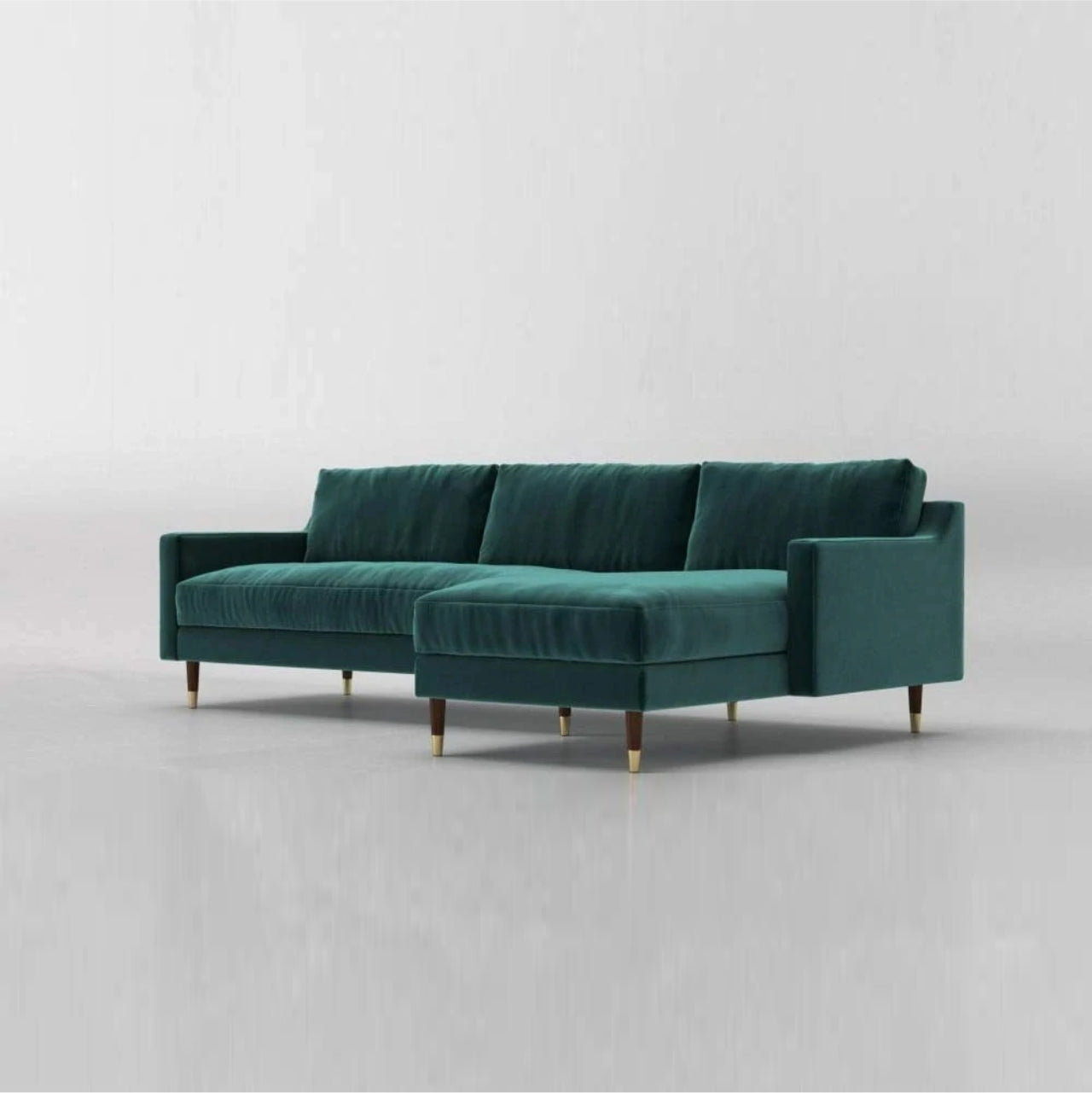 L Shape Sofa Set- Ultra Corner Fabric Sofa Set (Dark Green)
