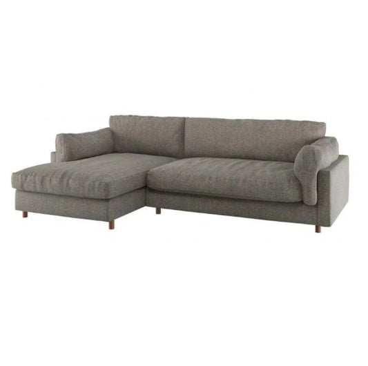 L Shape Sofa Set-  Ultra Left-Arm Chaise Fabric Sofa Set (Dark Gray)