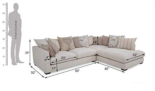 L Shape Sofa Set:- Bali 5 Seater Fabric Sofa Set (White)