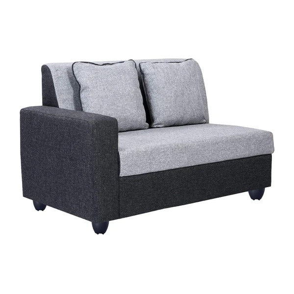 L Shape Sofa Set:- Cosmo Wood Fabric Sofa Set  Sofa (Black & Grey)