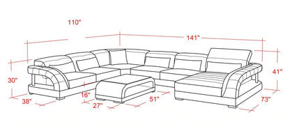 L Shape Sofa Set : Entile Leatherette 5 Seater Sofa Set