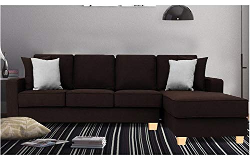 Dark brown l on sale shaped couch