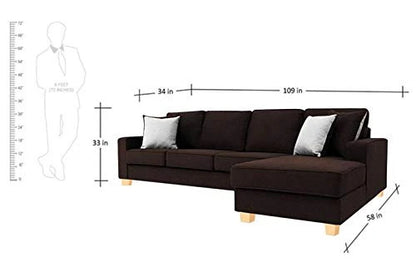 L Shape Sofa Set:- Extra Large Fabric Sofa Set (Dark Brown)