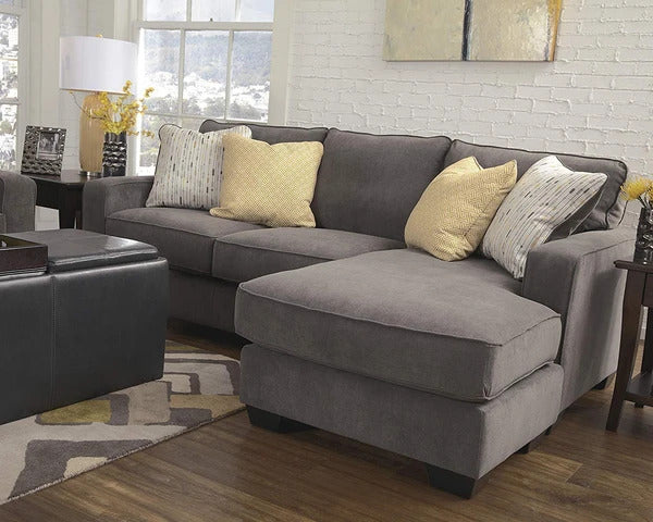L Shape Sofa Set:- Fabric Sofa Set (Dark Grey)