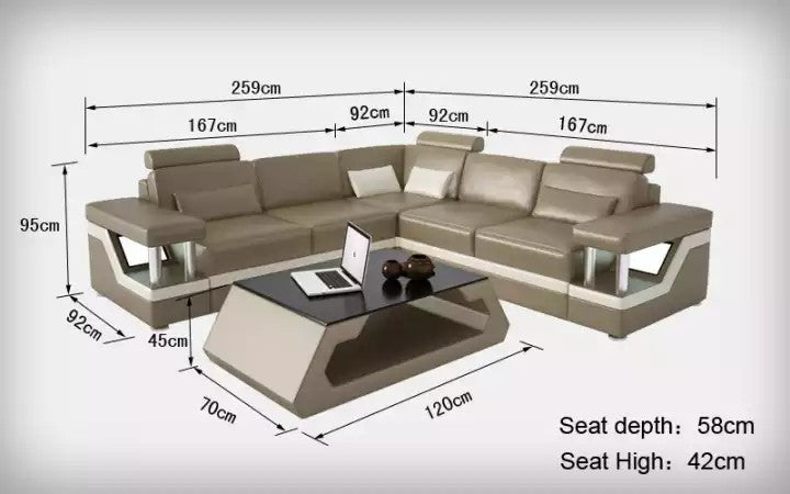 L Shape Sofa Set:- Fully Customizable Leatherette Sofa Set, Standard Size
