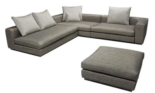 L Shape Sofa Set:- Hardwood Corner Fabric Sectional Sofa, Standard Size, (Grey)