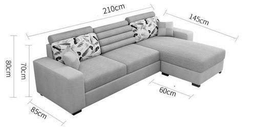 L Shape Sofa Set:- Hardwood Modern Fabric Sofa Set (Sky Blue)