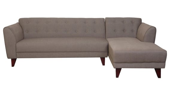 L Shape Sofa Set:- Lessee Fabric Sofa Set with Lounger (Garnet Red)