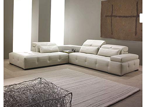 L Shape Sofa Set:- Lounge Leatherette Sofa Set, Standard Size (Cream)