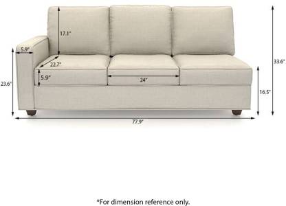 L Shape Sofa Set:- Lounger Vapour Fabric Sofa Set + Ottoman (Grey)