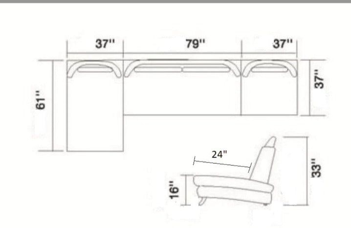 L Shape Sofa Set:- Luxury Sectional Fabric Sofa Set (Grey)