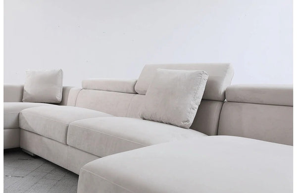 L Shape Sofa Set Microfiber Modern Sectional Sofa Set, Standard, (Grey)