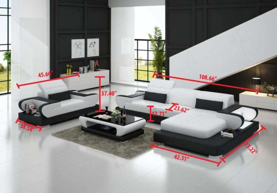 L Shape Sofa Set Modern Design Leatherette Sofa 