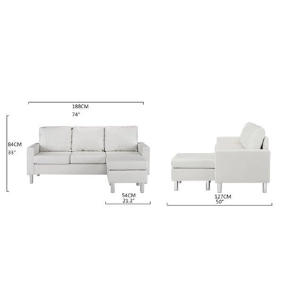 L Shape Sofa Set: Modern Sectional Sofa (Grey)