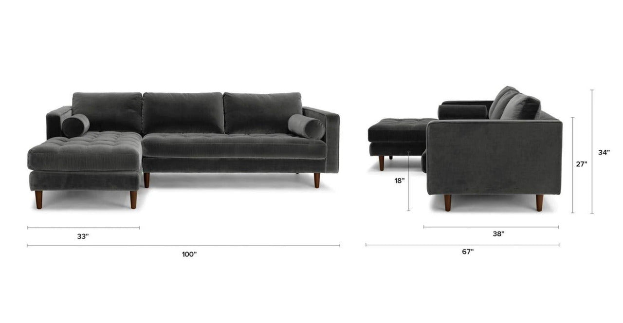 L Shape Sofa Set:- Munix Sectional Fabric Sofa Set