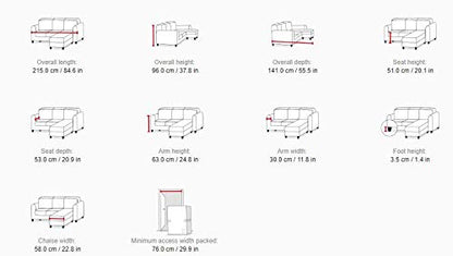 L Shape Sofa Set:- Plush Corner Fabric Sofa Set (Slate Grey)
