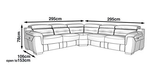 L Shape Sofa Set:- Recliner Leatherette Sofa Set (Black)