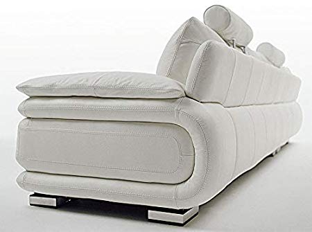 L Shape Sofa Set Sectional Leatherette Sofa Set (White)