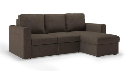 L Shape Sofa Set:- Sectional Sofa with Storage Fabric Sofa Set  (Matte Finish, Brown)