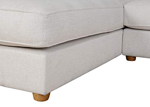 L Shape Sofa Set Silvana Corner Fabric Sofa Set (Off White)