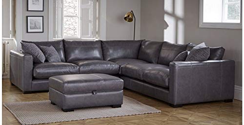 L Shape Sofa Set Small Corner Leatherette Fabric Sofa Set (Graphite)