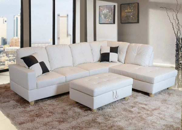 White leather sofa discount chair