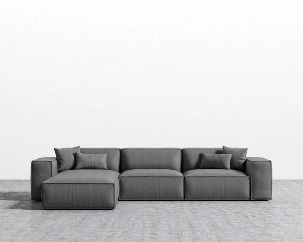 L Shape Sofa Set:- Star Sectional Fabric Sofa Set (Gray) – GKW Retail