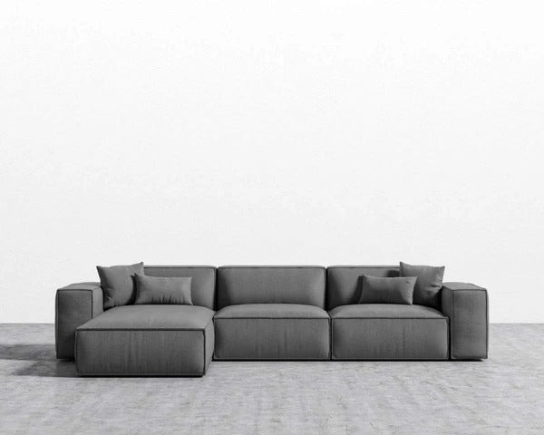 L Shape Sofa Set:- Star Sectional Fabric Sofa Set (Gray)