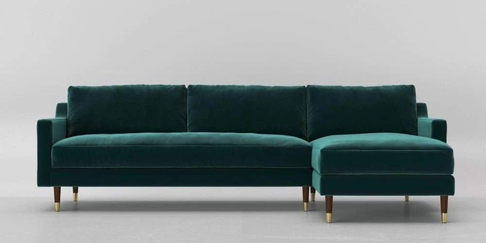 L Shape Sofa Set Ultra Corner Fabric Sofa Set (Dark Green)