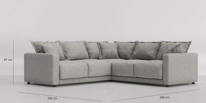 L Shape Sofa  Set:-  Ultra  Corner Fabric Sofa Set, (Gray)