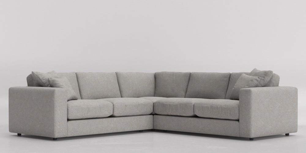 L Shape Sofa Set Ultra Corner Fabric Sofa Set, (Light Grey)