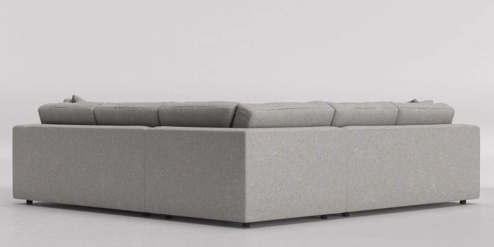 L Shape Sofa Set Ultra Corner Fabric Sofa Set, (Light Grey)