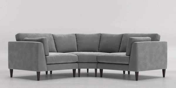 L Shape Sofa Set Ultra Corner Fabric Sofa Set, (Silver Grey)