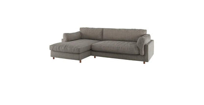 L Shape Sofa Set Ultra Left-Arm Chaise Fabric Sofa Set (Dark Gray)