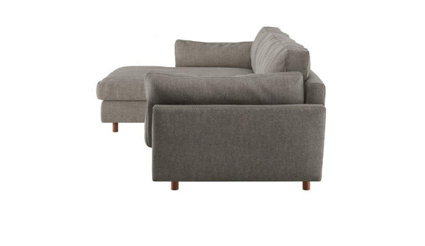 L Shape Sofa Set Ultra Left-Arm Chaise Fabric Sofa Set (Dark Gray)