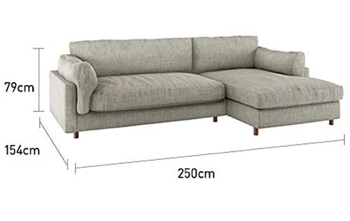 L Shape Sofa Set:-  Ultra Left-Arm Chaise Fabric Sofa Set (Dark Gray)