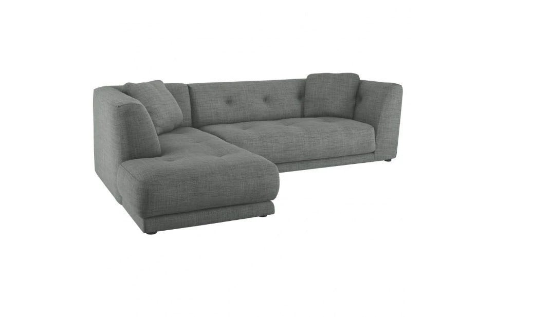 L Shape Sofa Set Ultra Left-Arm Chaise Fabric Sofa Set (Grey)