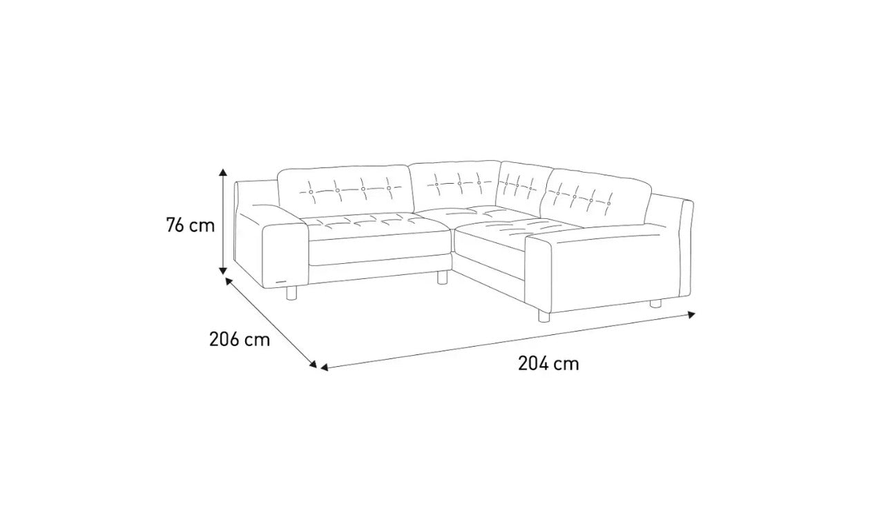 L Shape Sofa Set:- Ultra Right-Arm Corner Fabric Sofa Set (Charcoal)